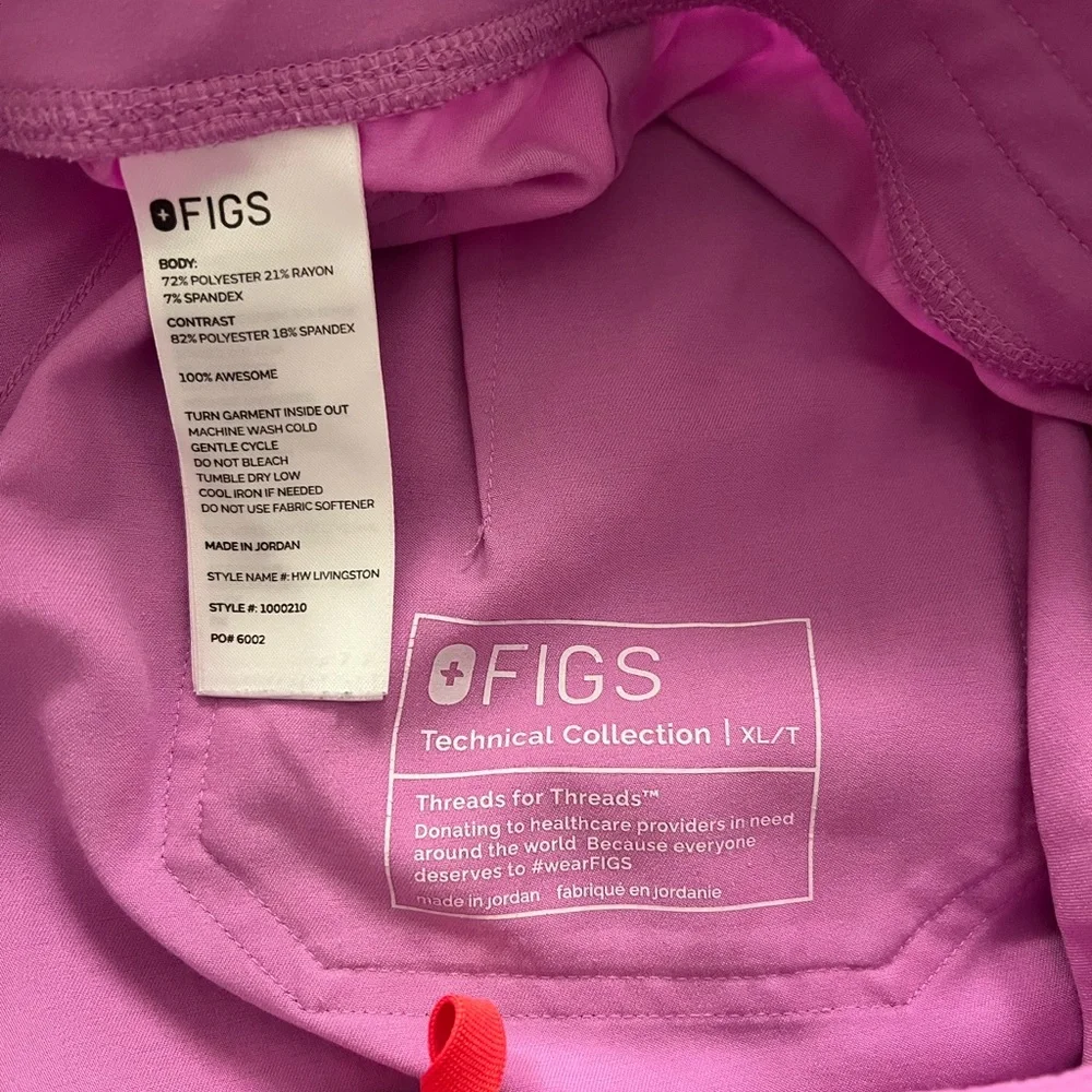 Figs - High waisted Livingston scrub pants in pink cloud (Tall XL) - Picture 10 of 11